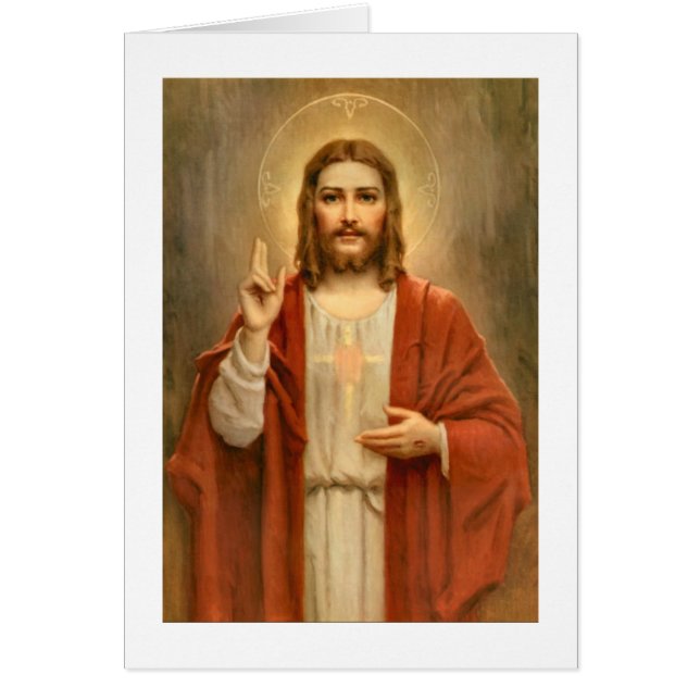 Helig Heart med Halo Hälsningskort (Framsidan)