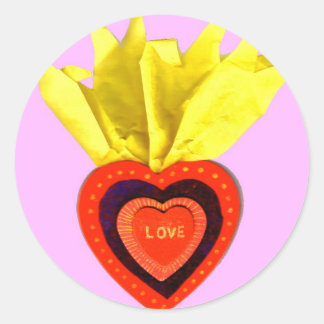 Helig Heart med Rosa Runt Klistermärke