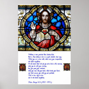 Helig Heart och Arrupe Prayer Poster