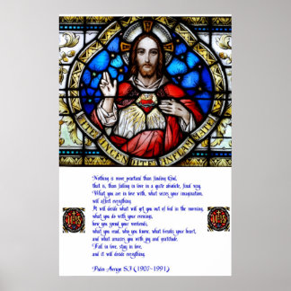 Helig Heart och Arrupe Prayer Poster