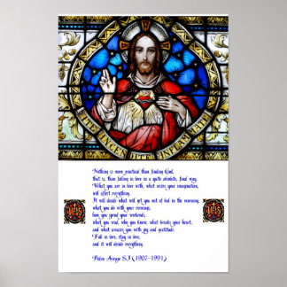 Helig Heart och Arrupe Prayer Poster