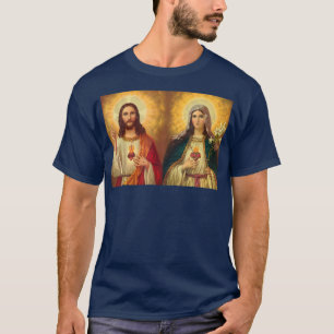 Helig Heart och Immaculate Heart Bild Jesus och T Shirt