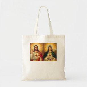 Helig Heart och Immaculate Heart Bild Jesus och Tygkasse