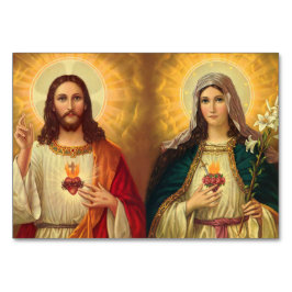 Helig Heart of Jesus and Virgin Mary Bordsnummer