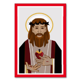 Helig Heart of Jesus bönkort Bordsnummer