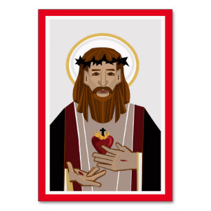 Helig Heart of Jesus bönkort Bordsnummer