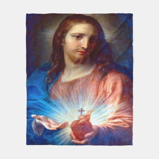 Helig Heart of Jesus Fleecefilt (Framsidan)