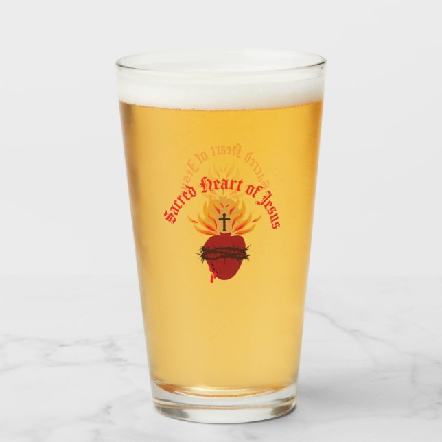 Helig Heart of Jesus Glaskopp (Framsida fylld)