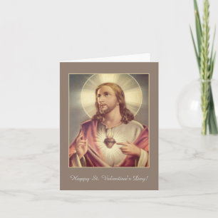 Helig Heart of Jesus Heart Valentine Helgkort
