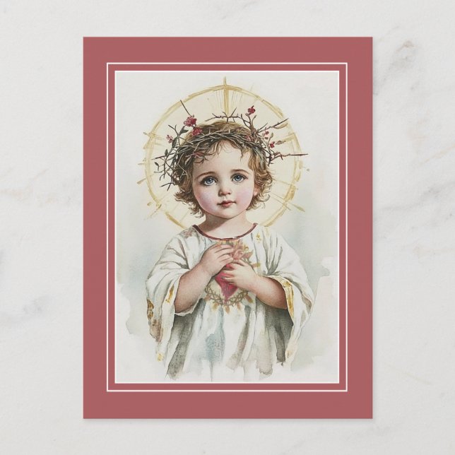 Helig Heart of Jesus, katolik, Divine Mercy Kärlek Vykort (Framsida)
