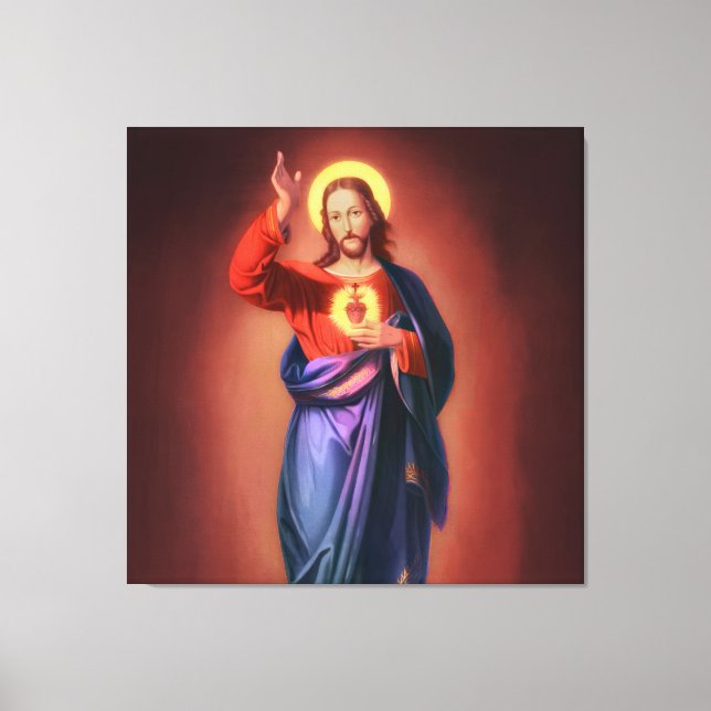 Helig Heart of Jesus Kristus Canvastryck (Framsida)
