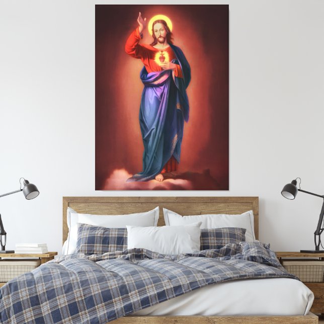 Helig Heart of Jesus Kristus Canvastryck (Insitu (sovrum))