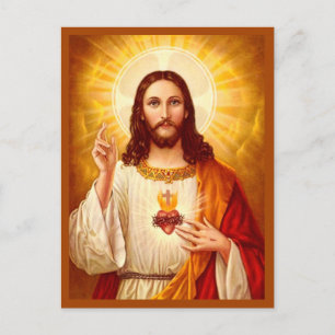 Helig Heart of Jesus Kristus Postcard Vykort