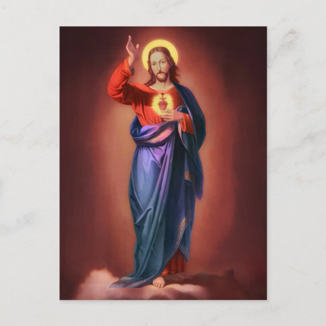 Helig Heart of Jesus Kristus Vykort (Framsida)