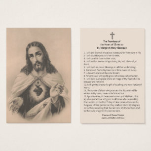 Helig Heart of Jesus Lomises St Margaret Mary Visitkort