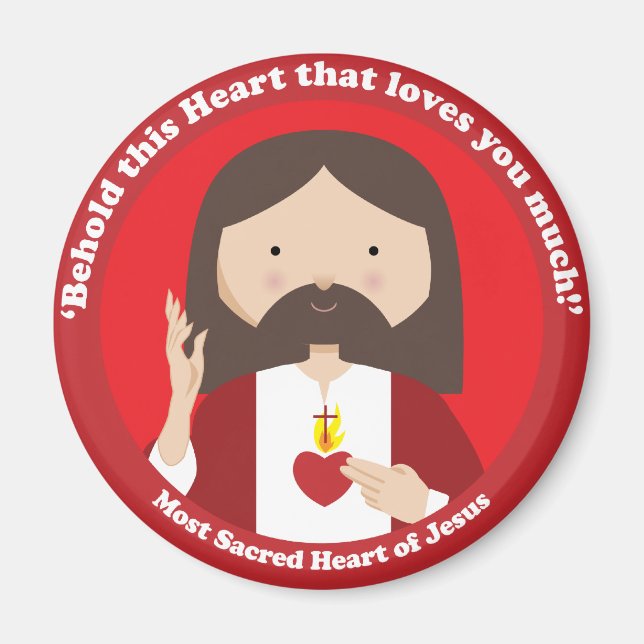 Helig Heart of Jesus Magnet (Framsidan)