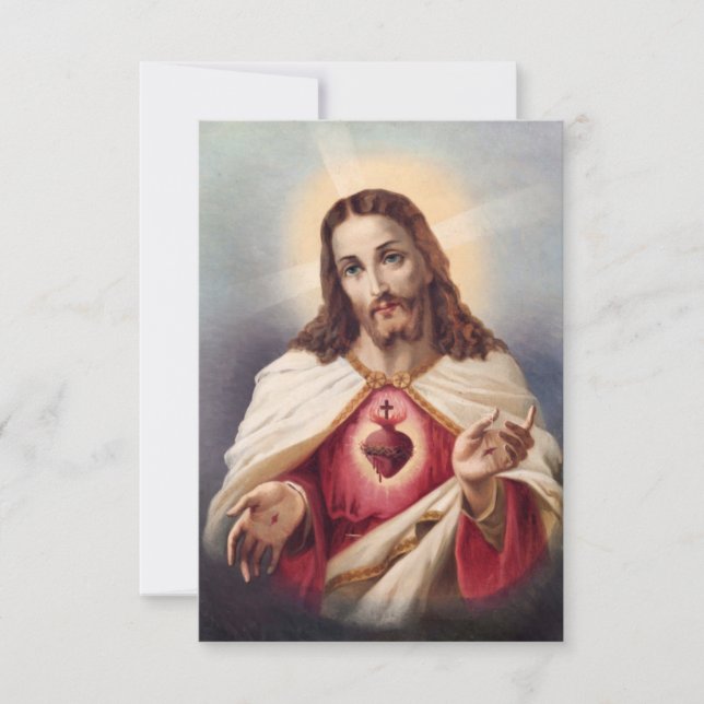 Helig Heart of Jesus Prayer Card (Framsida)