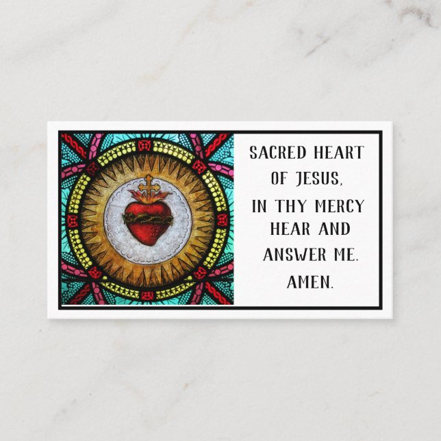 Helig Heart of Jesus Prayer Request Cards Visitkort (Framsida)