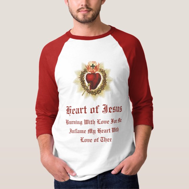 Helig Heart of Jesus Raglan T-Shirt (Framsida)