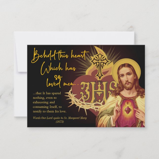 Helig Heart of Jesus Religiösa Divine Mercy Anteckningskort (Framsida)