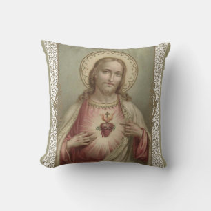 Helig Heart of Jesus Religiösa Divine Mercy Kudde