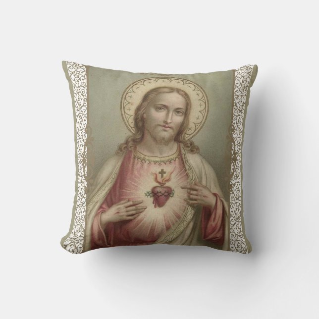 Helig Heart of Jesus Religiösa Divine Mercy Kudde (Framsida)