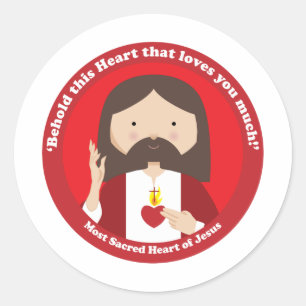 Helig Heart of Jesus Runt Klistermärke