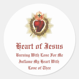 Helig Heart of Jesus Stickers Runt Klistermärke