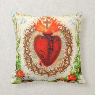 Helig Heart of Jesus Vintage A-092621  Kudde