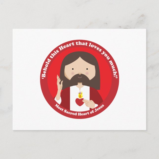 Helig Heart of Jesus Vykort (Framsida)