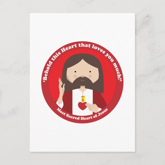 Helig Heart of Jesus Vykort (Framsida)