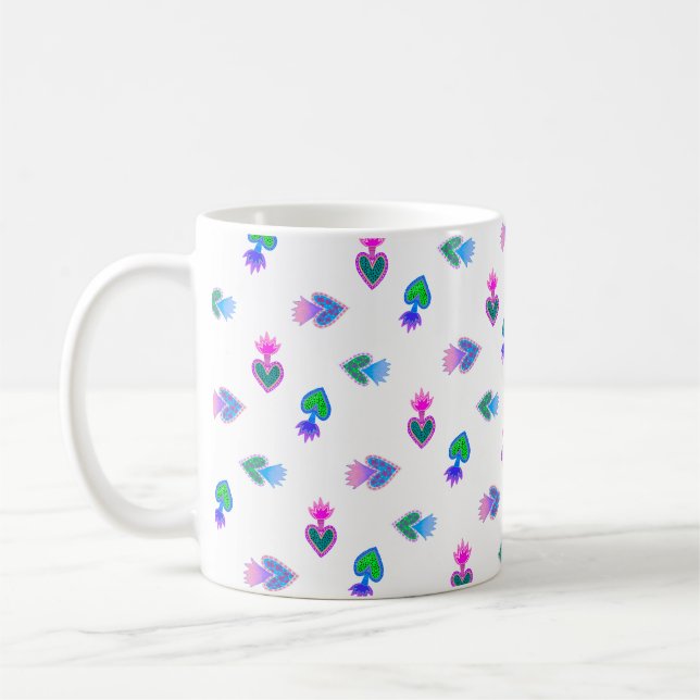 Helig Heart of Mary Folk Art Mugg (Vänster)