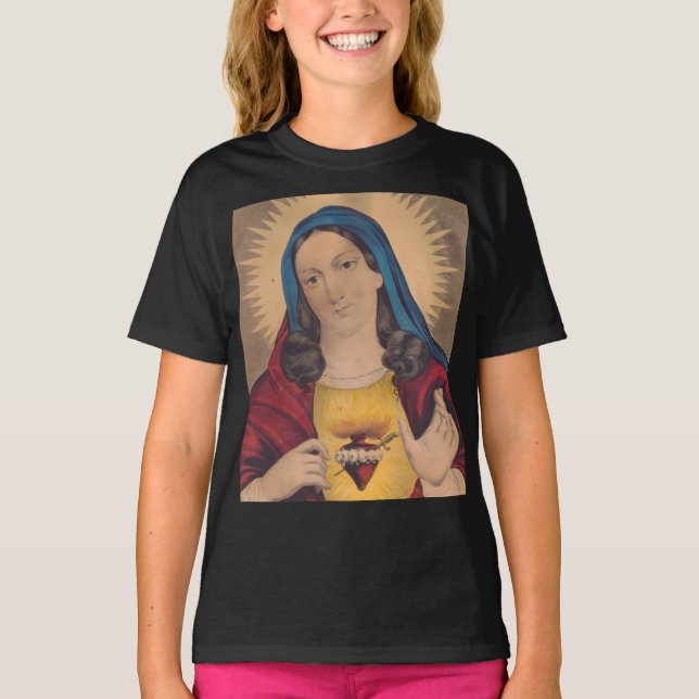 Helig Heart of Mary T Shirt (Framsida)