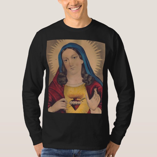 Helig Heart of Mary T Shirt (Framsida)