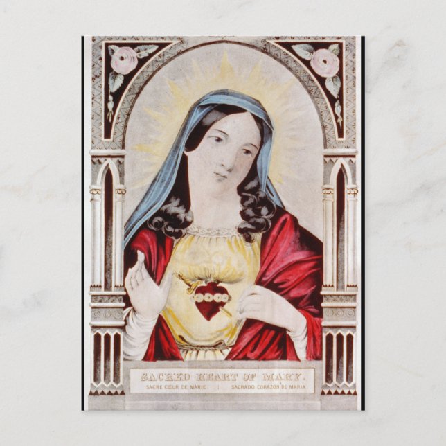 Helig Heart of Mary Vykort (Framsida)