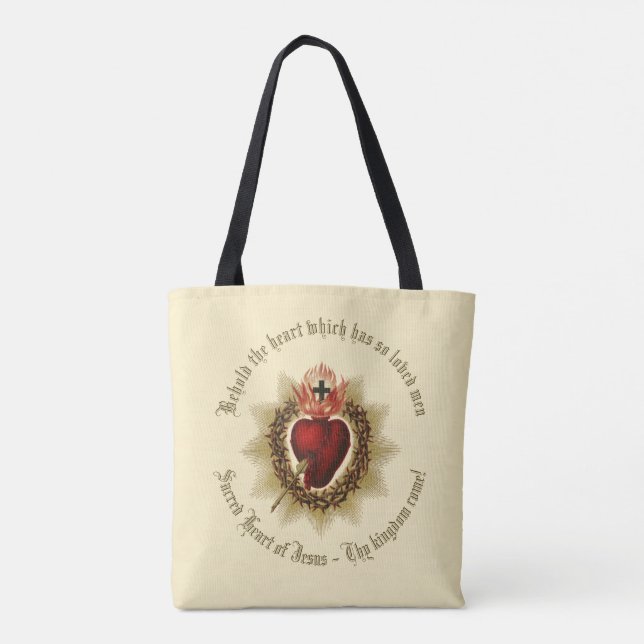 Helig Heart Tote Bag Tygkasse (Baksida)