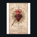 Helig Heart Vykort<br><div class="desc">Ett fantastiskt gammalt religiösa-kort från Paris. Texten lyder: "Sluta! Jesus hjärta är med mig/Jesus gudomliga hjärta,  inflammera mitt hjärta med den gudomliga kärlek som du har brustit med."</div>