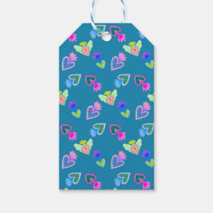 Helig Hearts Folk Art Presentetikett