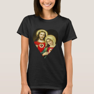 Helig Hearts Jesus Mary Humous Big T Shirt