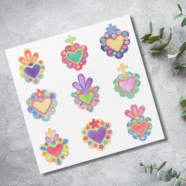 HELIG HEARTS, WATERCOLOR, mexico, mexikaner (Skapare uppladdad)