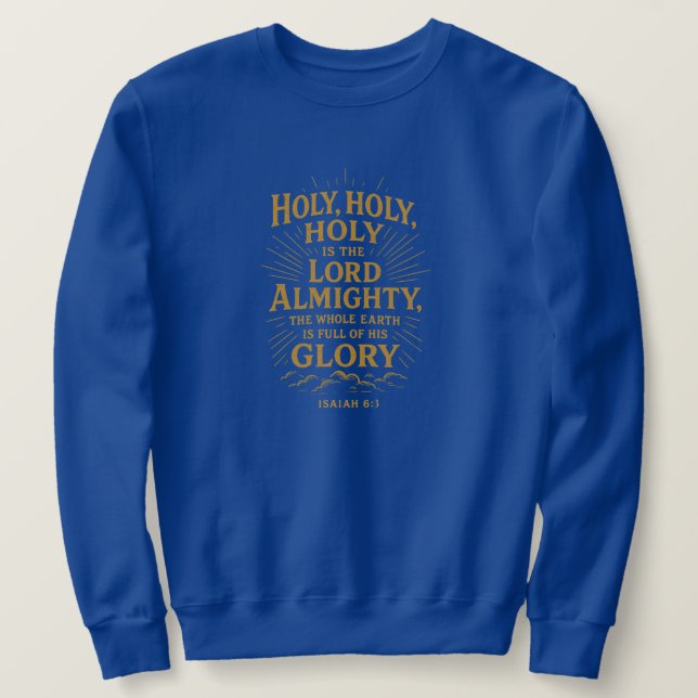 Helig Helig Helig är Herren Sebaot - Kristet Lång Ärmad Tröja (Design framsida)