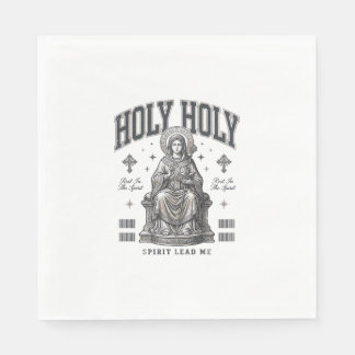 Helig Helig Vintage Gravyr Religiöst Shirt Design Pappersservett