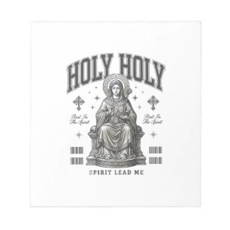 Helig Helig Vintage Gravyr Religiöst T-Shirt Desig Anteckningsblock