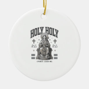 Helig Helig Vintage Gravyr Religiöst T-Shirt Desig Julgransprydnad Keramik