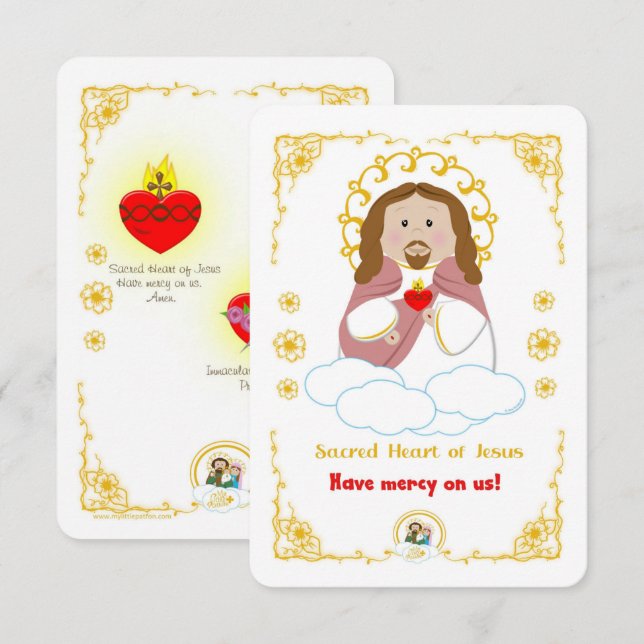 Helig hjärta av Jesus Heliga Card Inbjudningar (Fram/baksida)