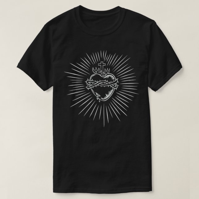 Helig hjärta av Jesus katolik T Shirt (Design framsida)
