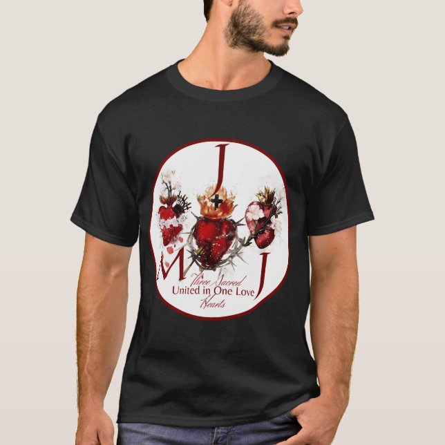 Helig hjärta av Jesusimmaculate Heart of Mary T Shirt (Framsida)