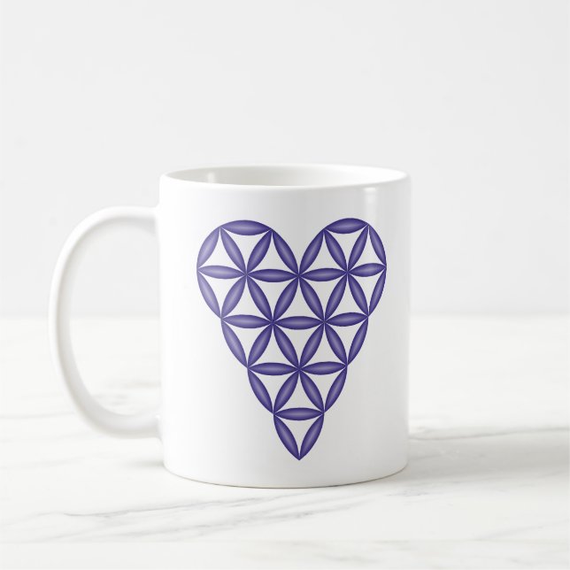 Helig Hjärta - Livets hjärta, 3D/Blue. Kaffemugg (Vänster)