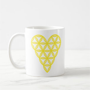 Helig Hjärta - Livets hjärta, 3D/Gult. Kaffemugg