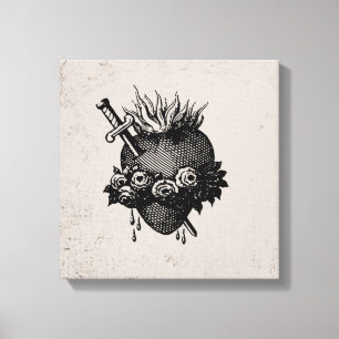 Helig hjärta Mary   Canvastryck